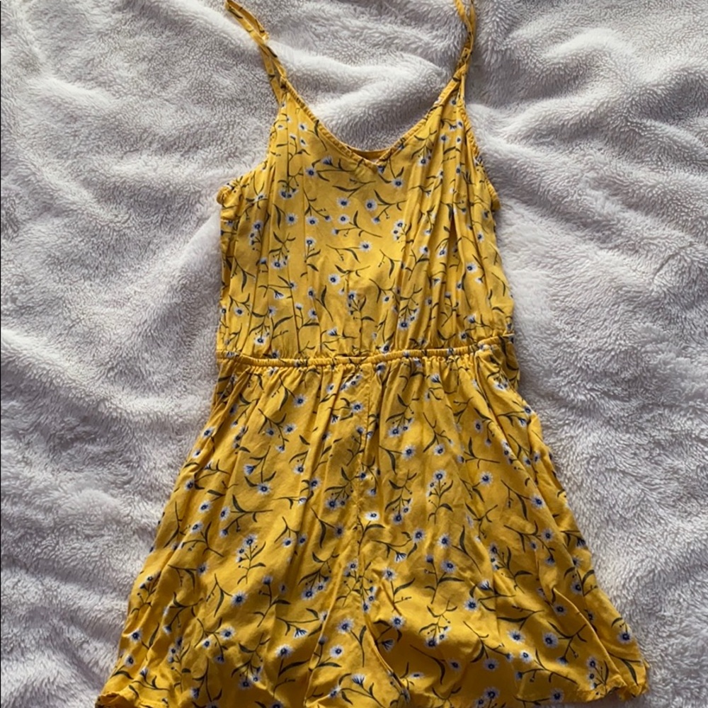 yellow flower romper